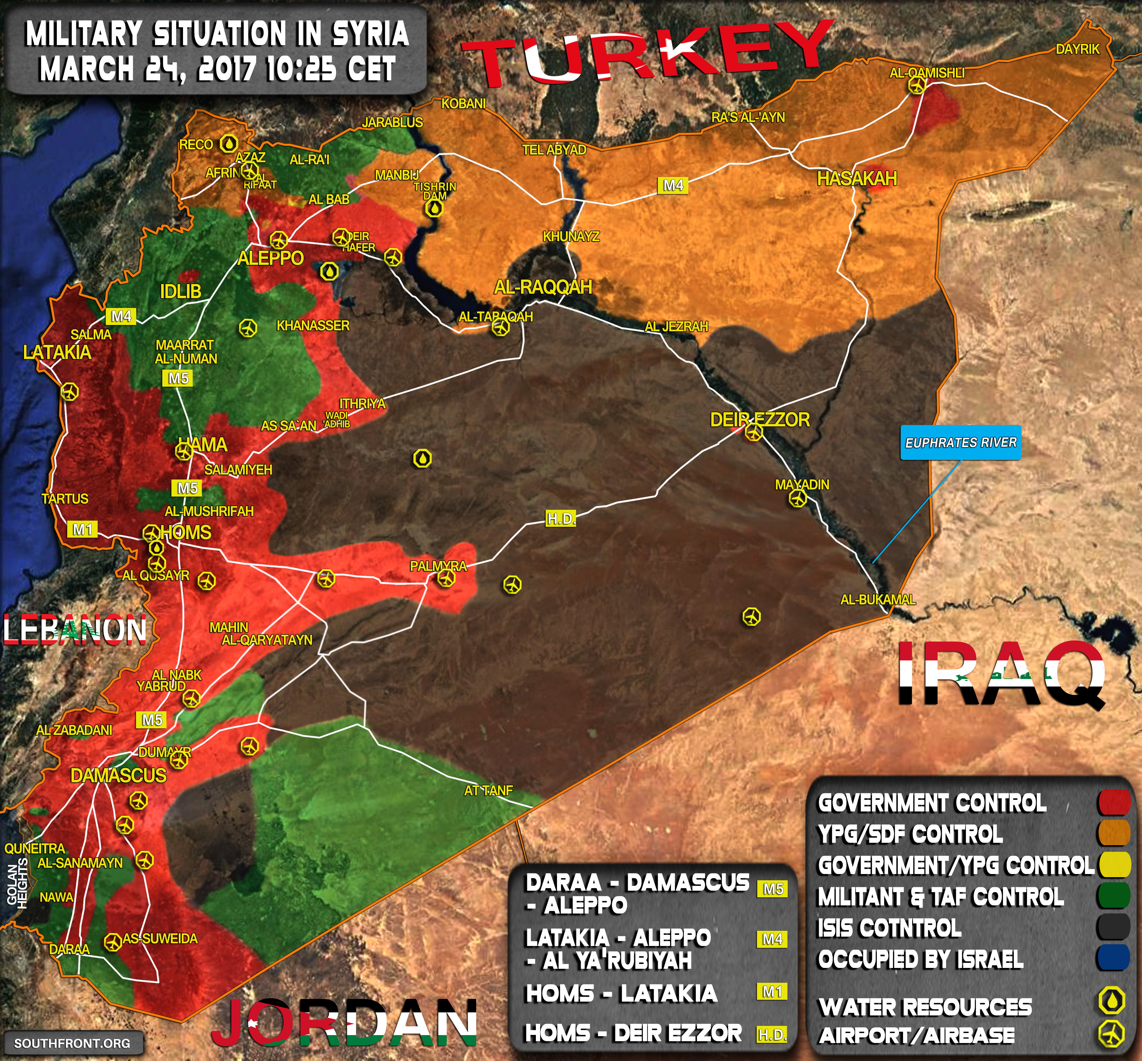 Military Situation In Syria On March 24, 2017 (Map Update)