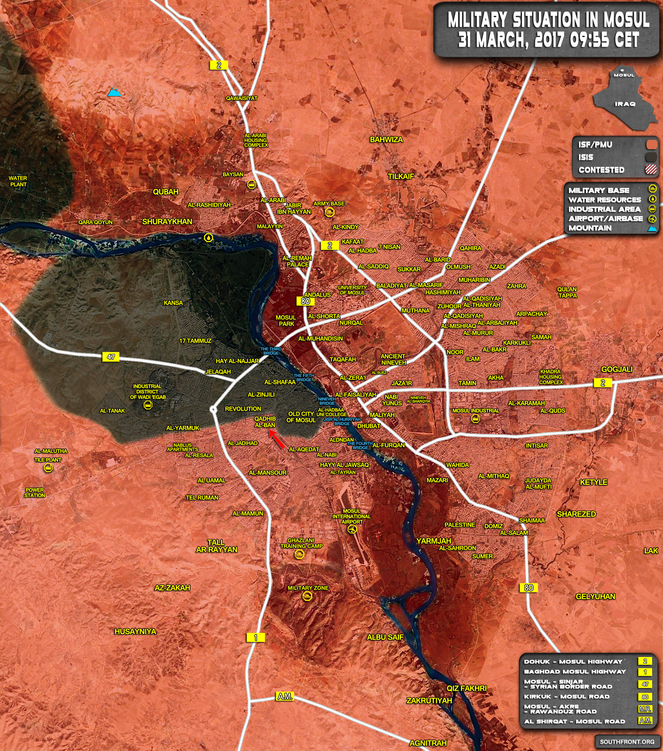 Military Situation In Mosul On March 31, 2017 (Iraqi Map Update)