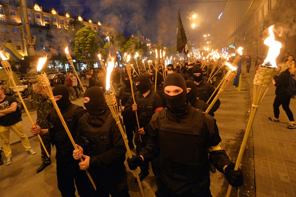 "Democratic" torch march in Kiev. Source: AFP