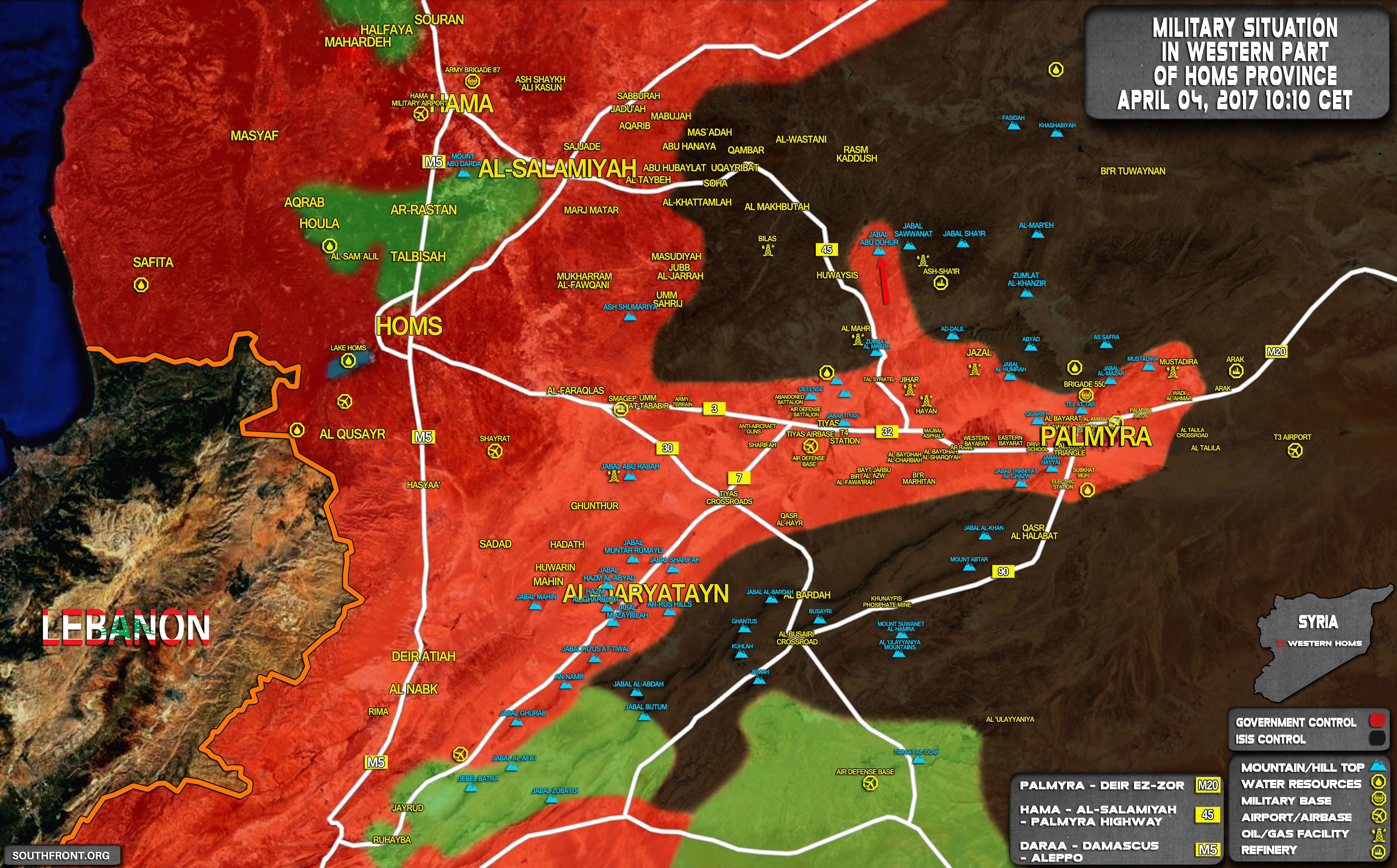 Government Forces Advancing Against ISIS Along Salamiyah-Palmyra Highway (Map)