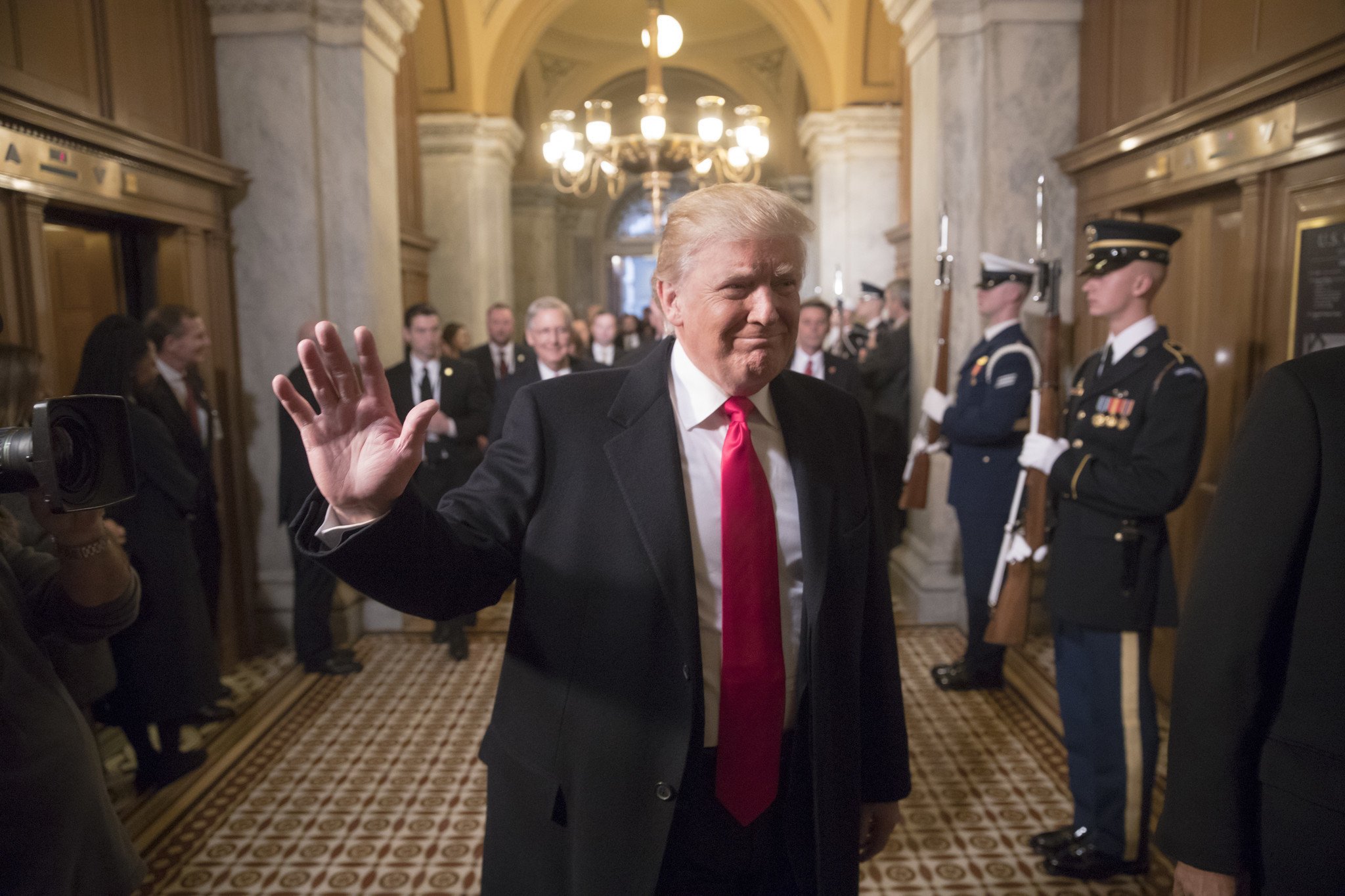 President Donald Trump walks to his swearing-in ceremony on the West Front of the U.S. Capitol on Jan. 20, 2017 in Washington, DC. (Pool / Getty Images)
