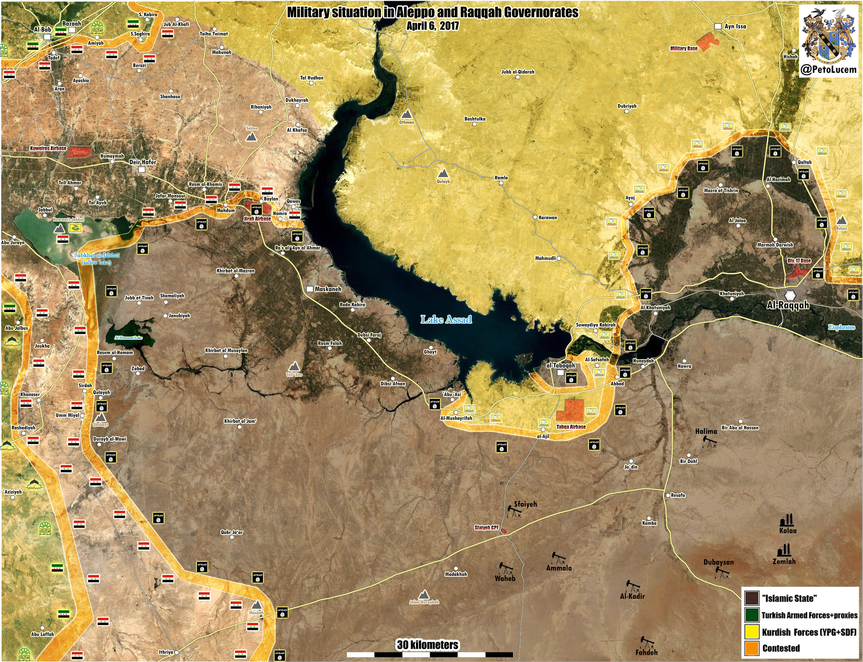 MIitary Situation In Raqqah-Aleppo Countryside On April 6, 2017 (Map Update)