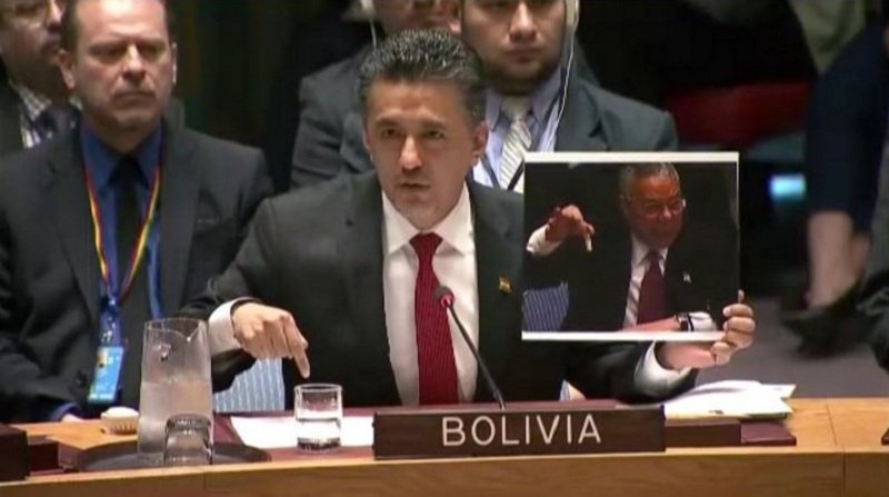 A screenshot from the UN SC live