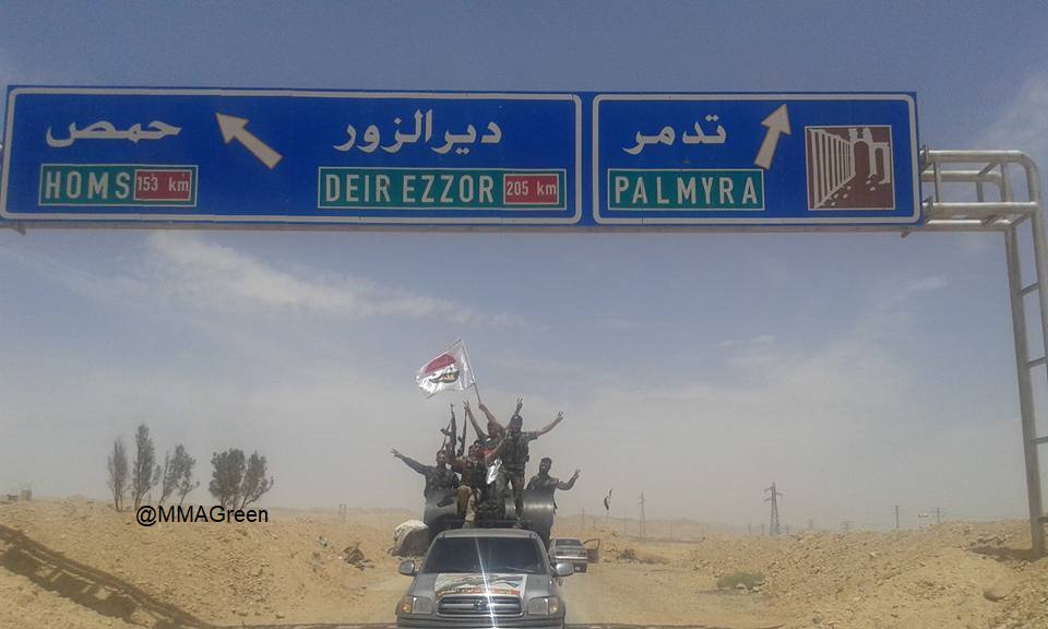 Liwa al_Quds fighters in the province of Homs. Source: https://twitter.com/MmaGreen