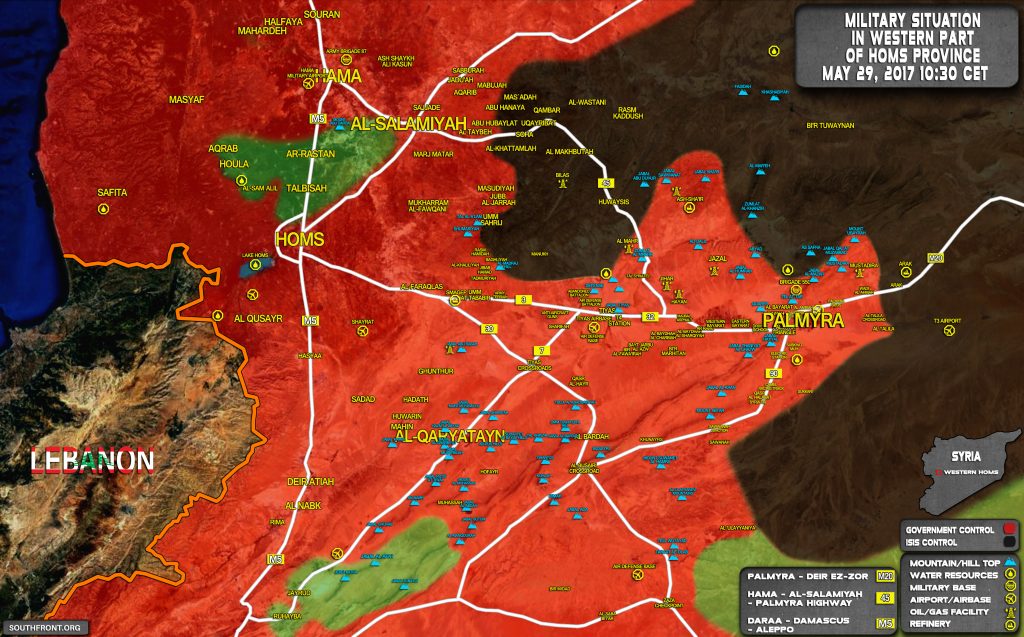 Military Situation In Palmyra Countryside On May 29, 2017 (Syria Map Update)