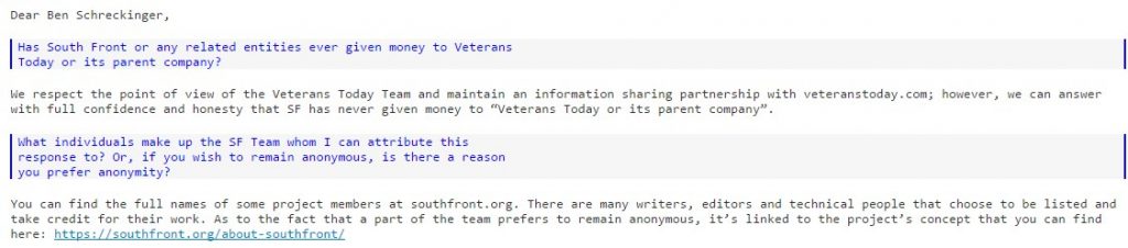 Politico: Veterans Today and SouthFront turn American servicemembers and veterans into a fifth column