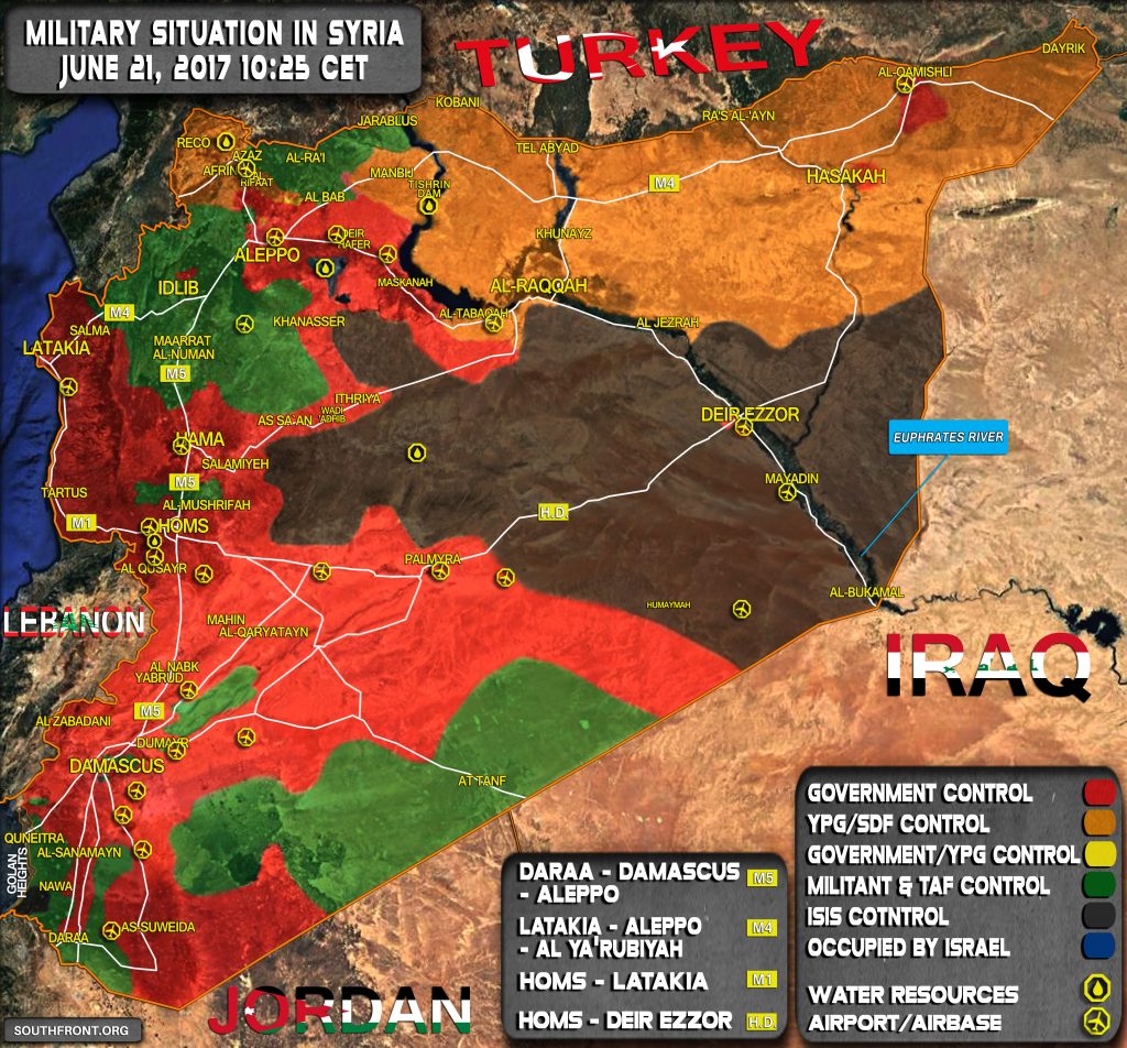 Military Situation In Syria On June 21, 2017 (Map Update)