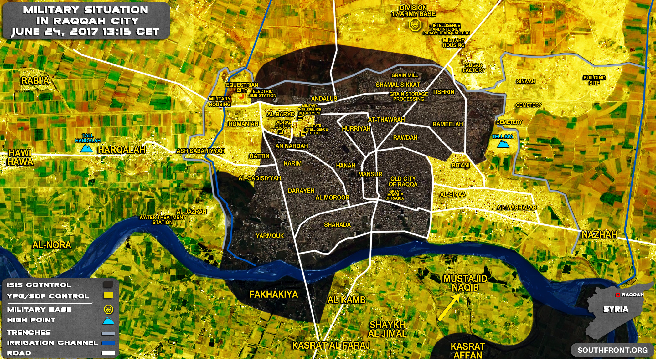 SDF Seizes Mustajid Naqib, Fully Encircles Raqqah City (Map)