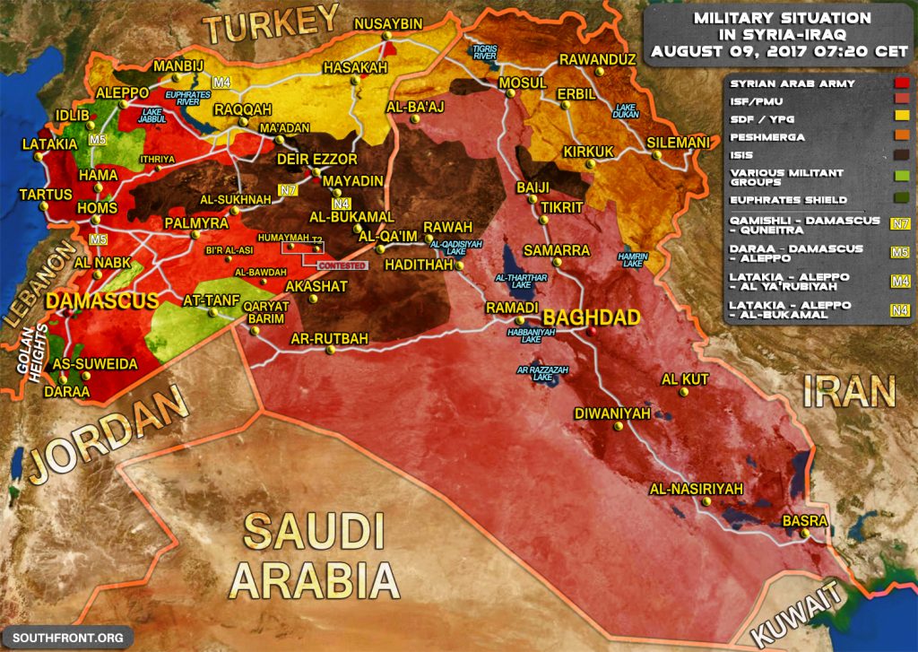 Military Situation In Syria And Iraq On August 9, 2017 (Map Update)