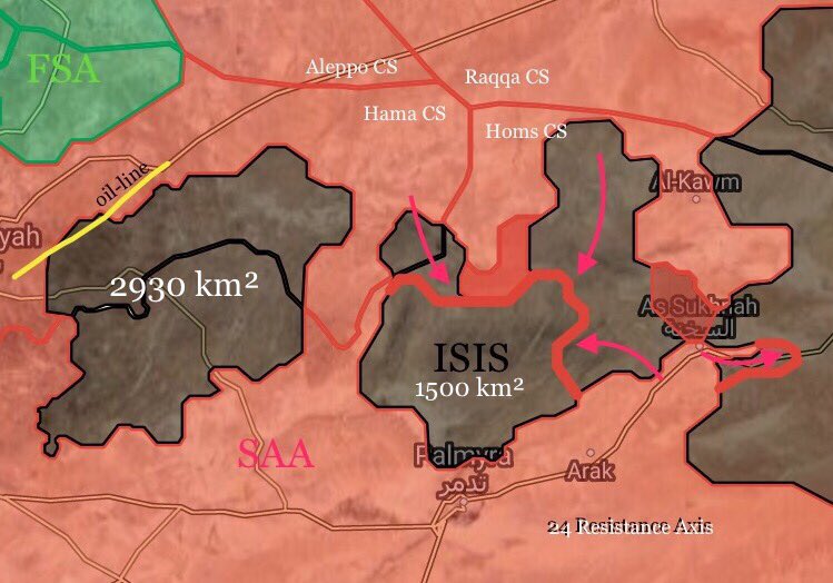 ISIS Retreats From Two More Areas In Eastern Homs (Map)