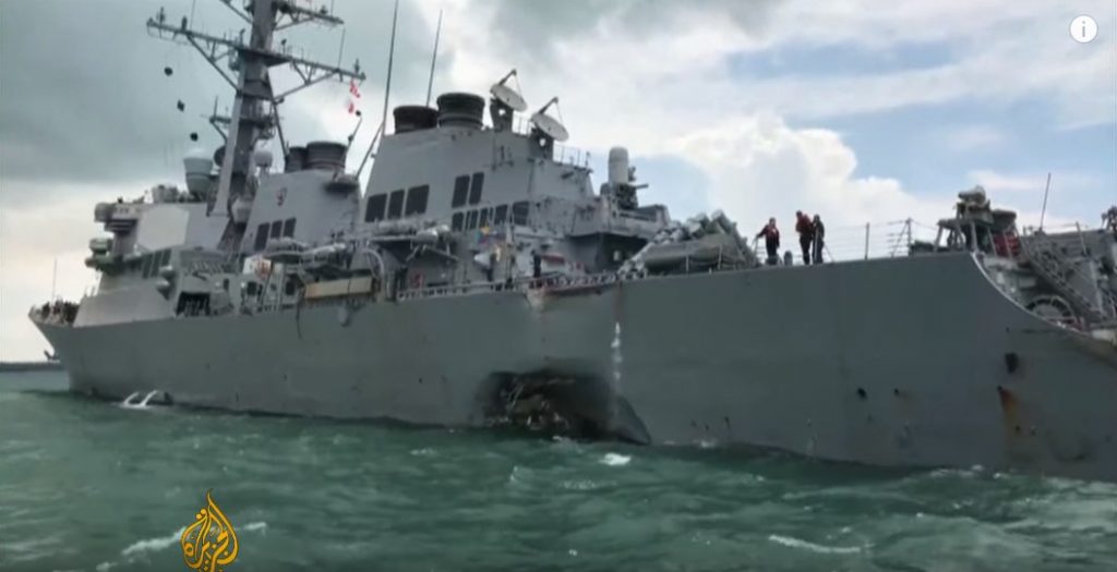 Ten US Sailors Missing After USS John McCain Collision Off Singapore (Videos)