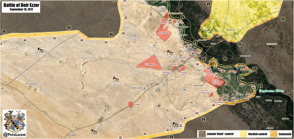 Overview Of Battle For Deir Ezzor On September 18, 2017 (Evening)