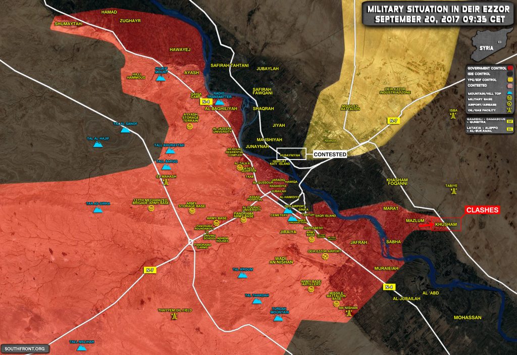 Overview Of Battle For Deir Ezzor On September 19-20, 2017 (Map)