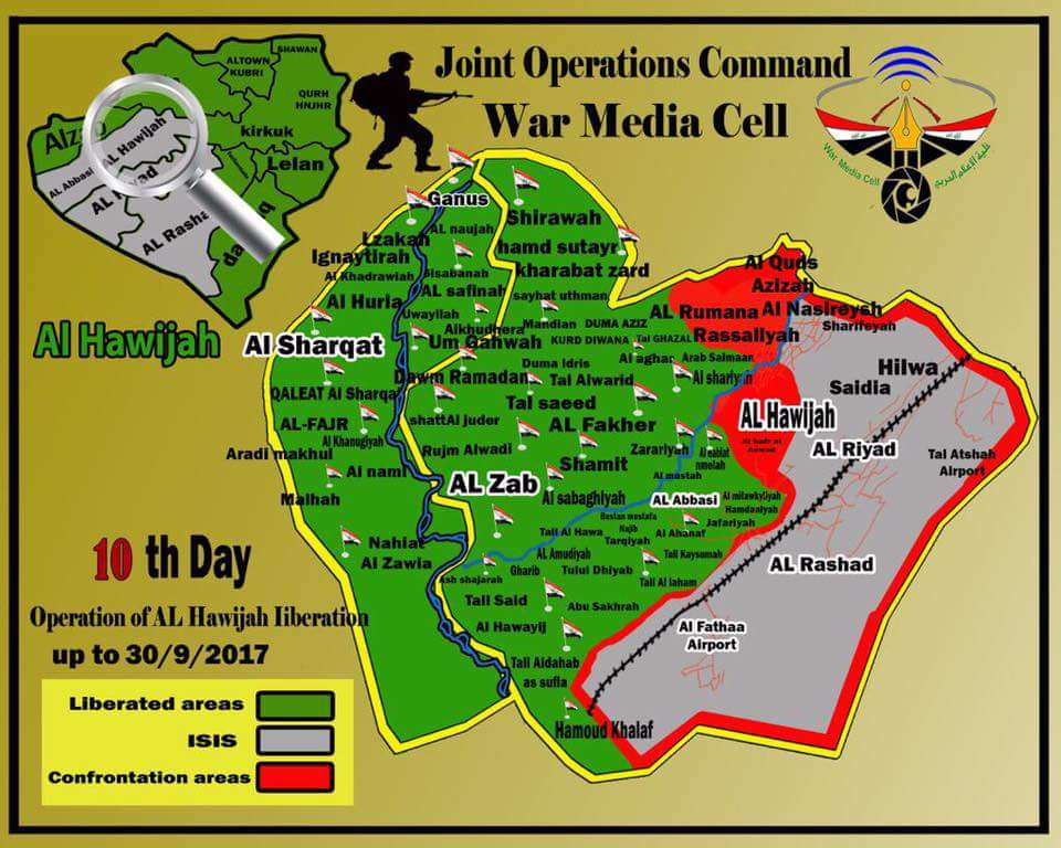 Iraqi Army, PMU Capture Strategic Mishak Town And 34 Villages In Hawija Area (Maps, Photos)