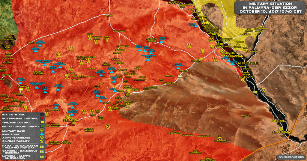Overview Of Clashes Between Syrian Army And ISIS In Central Syria Between September 28 And October 5