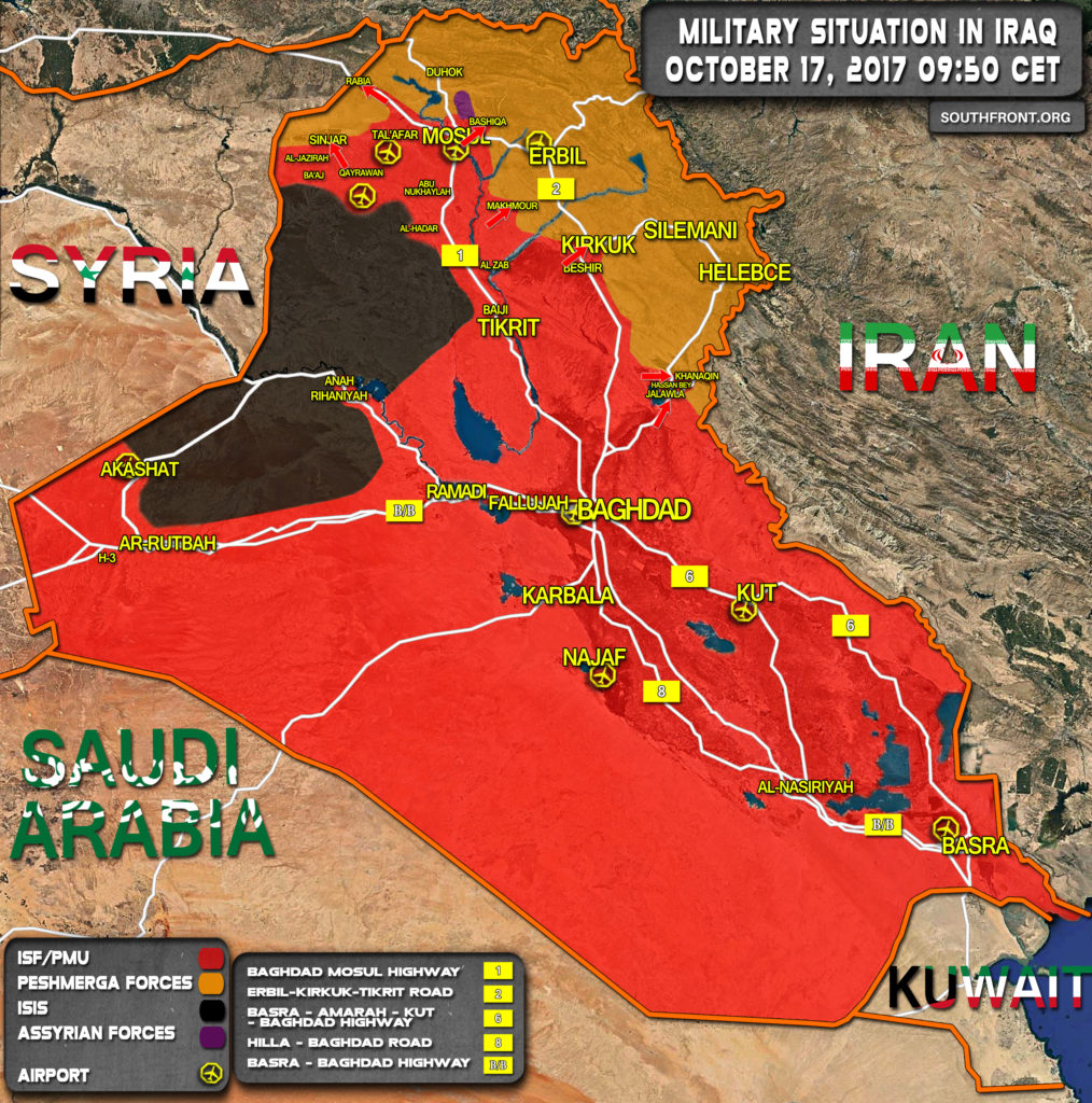 Barzani Forces Are On Retreat In Mutliple Areas In Northern Iraq (Map)