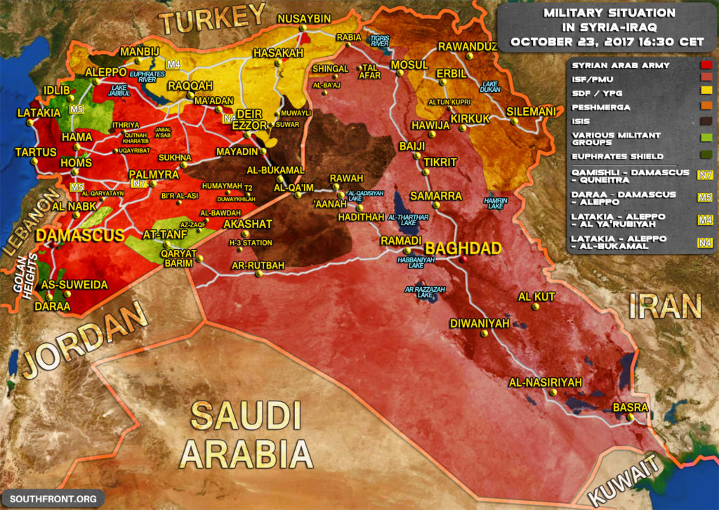 Military Situation In Syria And Iraq On October 23, 2017 (Map Update)