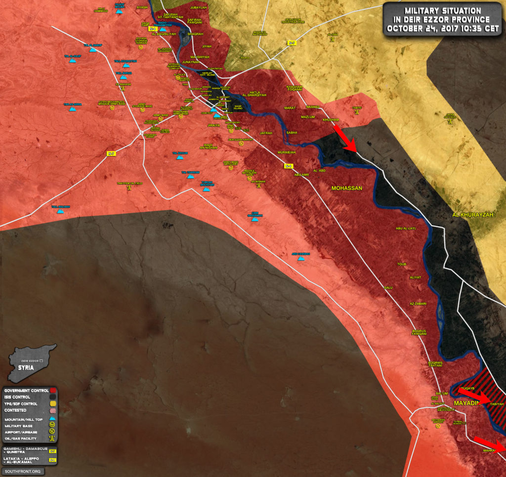 Military Situation In Deir Ezzor Countryside On October 24, 2017 (Syria Map Update)
