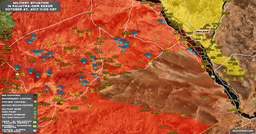 Military Situation In Central Syria On October 27, 2017 (Map Update)