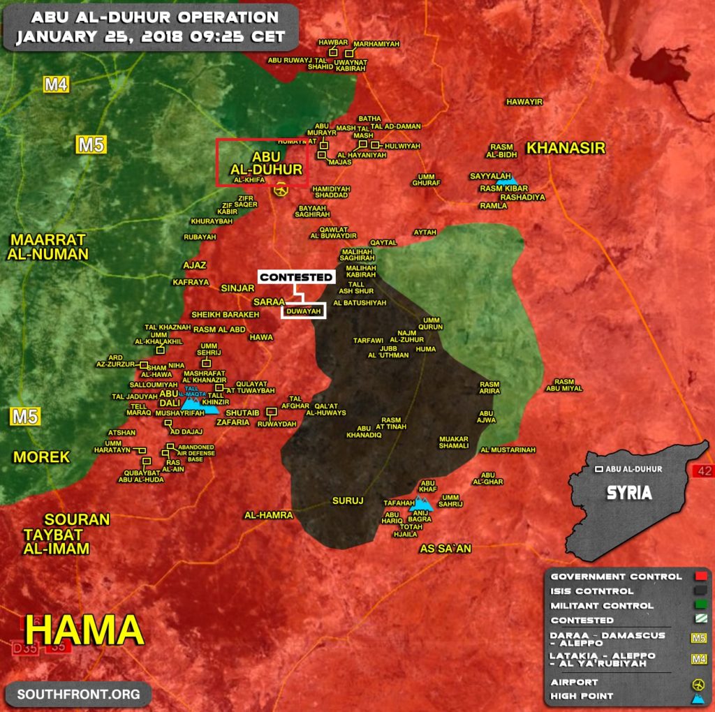 Government Forces Secured Abu al-Duhur Town In Eastern Idlib (Map)