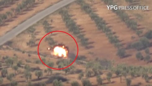 YPG Targets Armoured Vehicle Of Turkey-led Forces In Afrin (Video)
