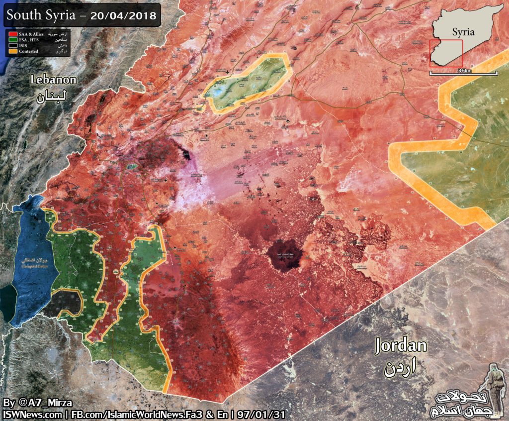 Map Update: Military Situation In Southern Syria