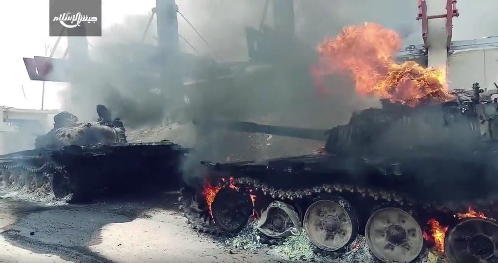 Photos, Video: Military Equipment Burned By Jaish al-Islam Ahead Of Douma Withdrawal