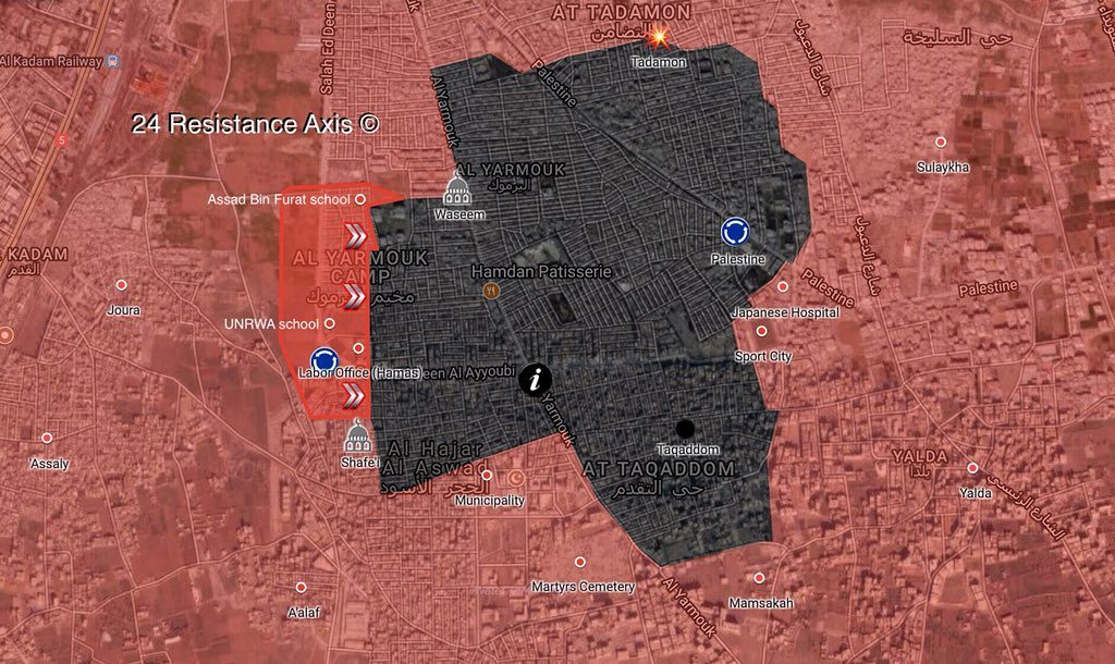Map Update: Syrian Army Retakes Control Of Assad Bin Al-Furat School, Nearby Points From ISIS In Southern Damascus