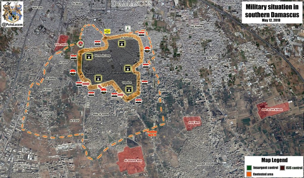 Map, Videos: Government Forces Developing Advance Against ISIS In Southern Damascus