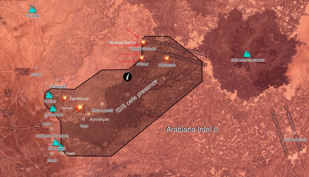 Warplanes Strike ISIS Positions In Eastern Al-Suwayda Supporting Syrian Army's Advance