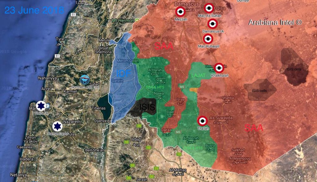Map Update: Military Situation In Southern Syria Following Recent Advances By Government Forces