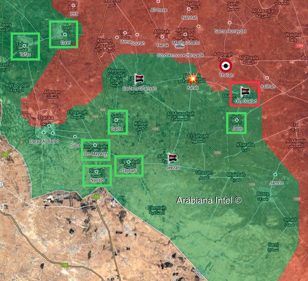 Map Update: 6 Settlements In Southern Syria Accept Reconciliation Agreement With Damascus