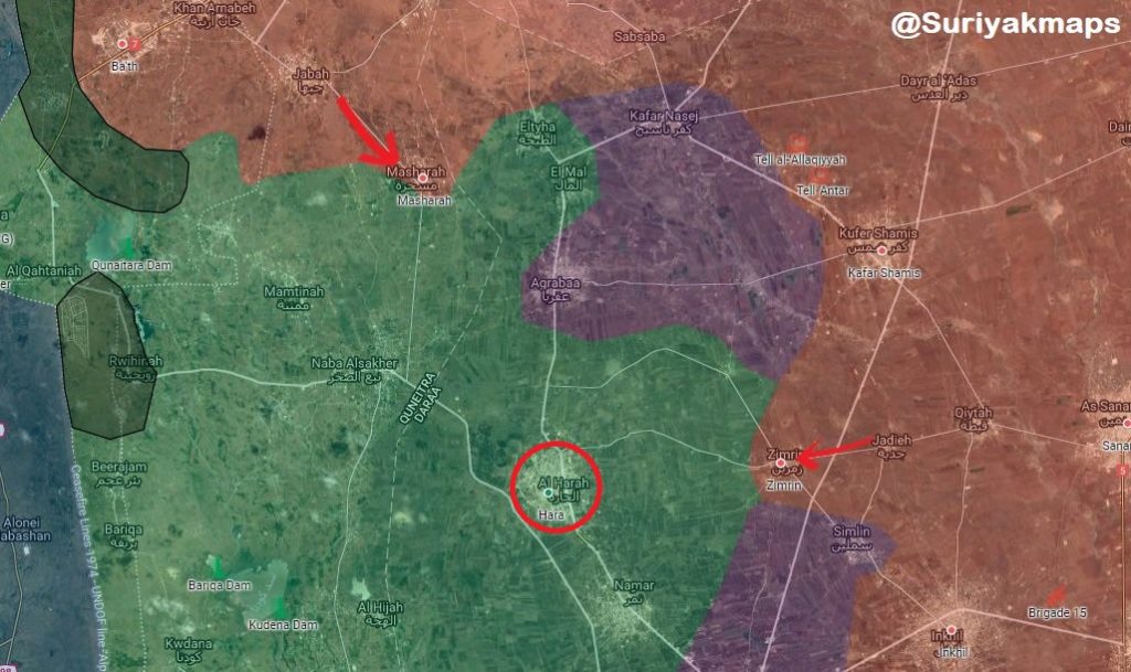 Syrian Army Liberates Al-Harah Town, Other Settlements From Militants In Daraa Province (Map)