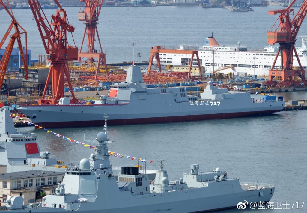 China Launches Two Type 055 Guided Missile Destroyers (Photos)