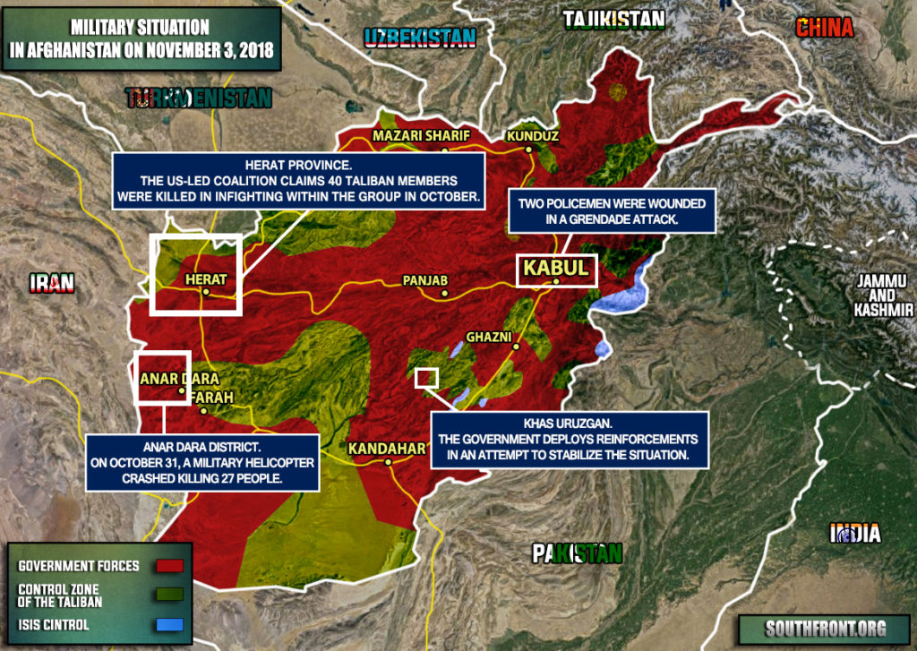 Military Situation In Afghanistan On November 3, 2018 (Map Update)