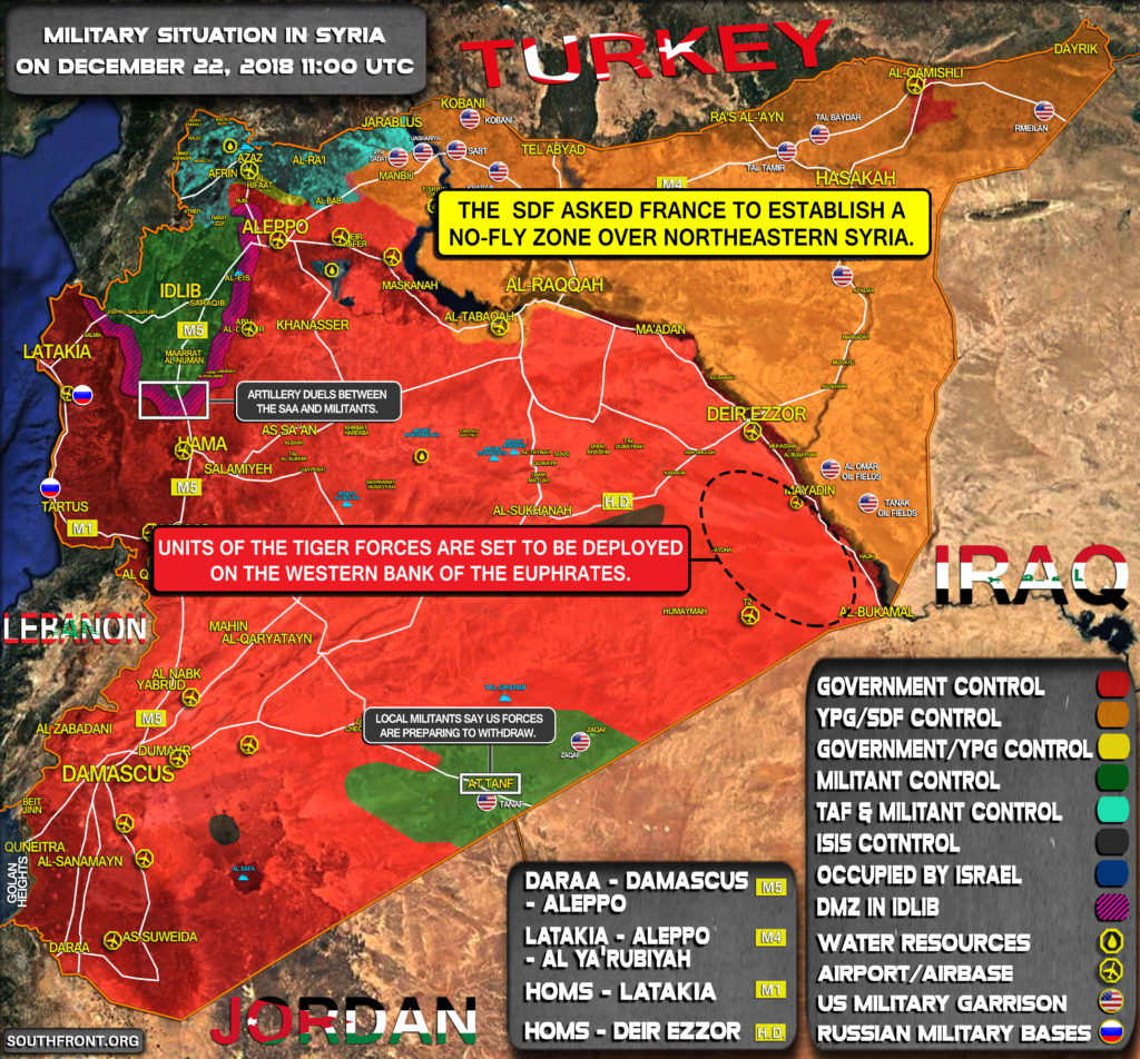 Military Situation In Syria On December 22, 2018 (Map Update)