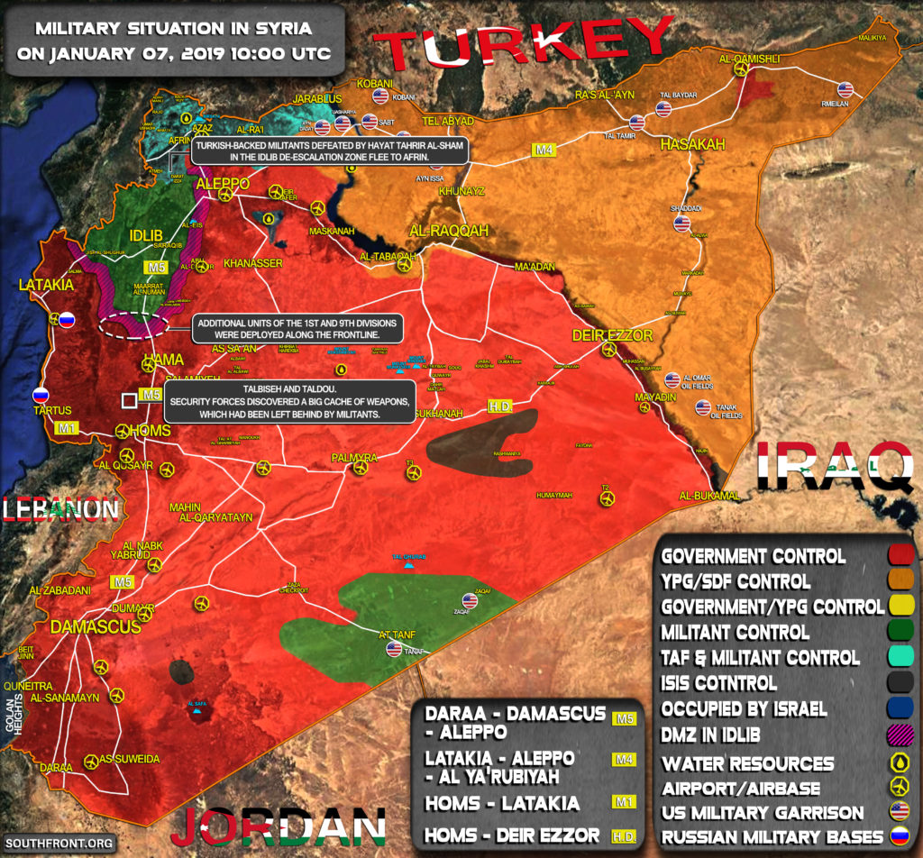 Military Situation In Syria On January 7, 2019 (Map Update)