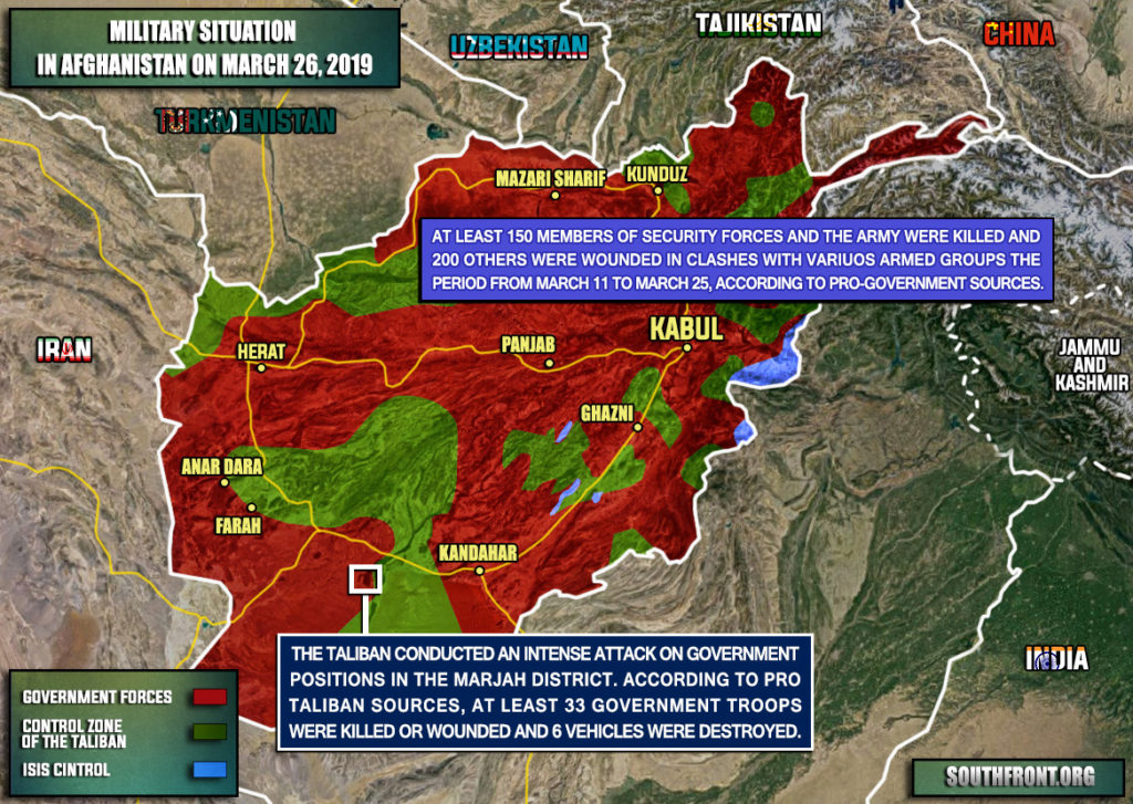 Afghanistan Map Update: At Least 150 Pro-Govovernment Fighters Were Killed, 200 Wounded In March 11-25