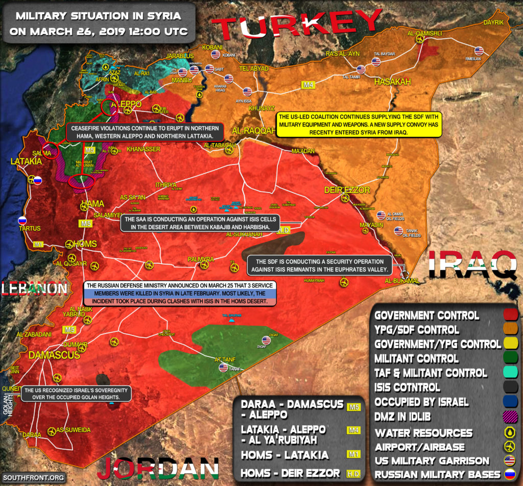 Military Situation In Syria On March 26, 2019 (Map Update)