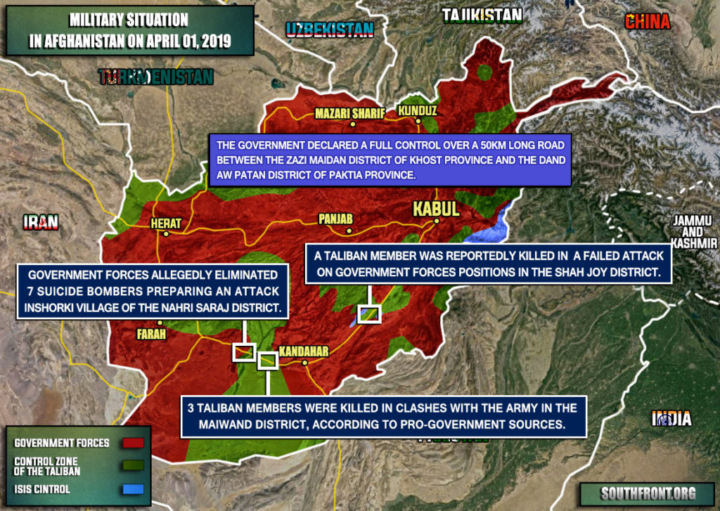 Military Situation In Afghanistan On April 1, 2019 (Map Update)
