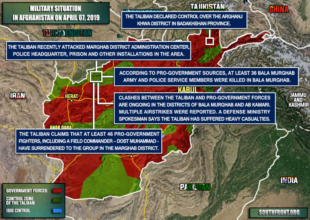 Military Situation In Afghanistan On April 7, 2019 (Map Update)