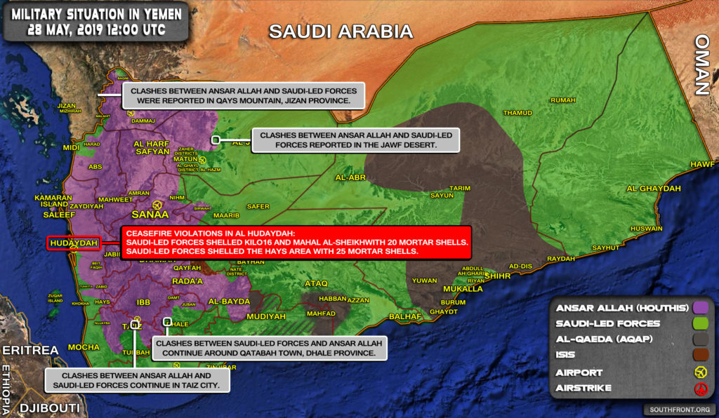 Military Situation In Yemen On May 28, 2019 (Map Update)