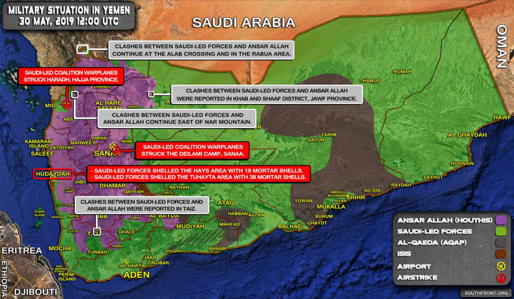 Military Situation In Yemen On May 30, 2019 (Map Update)