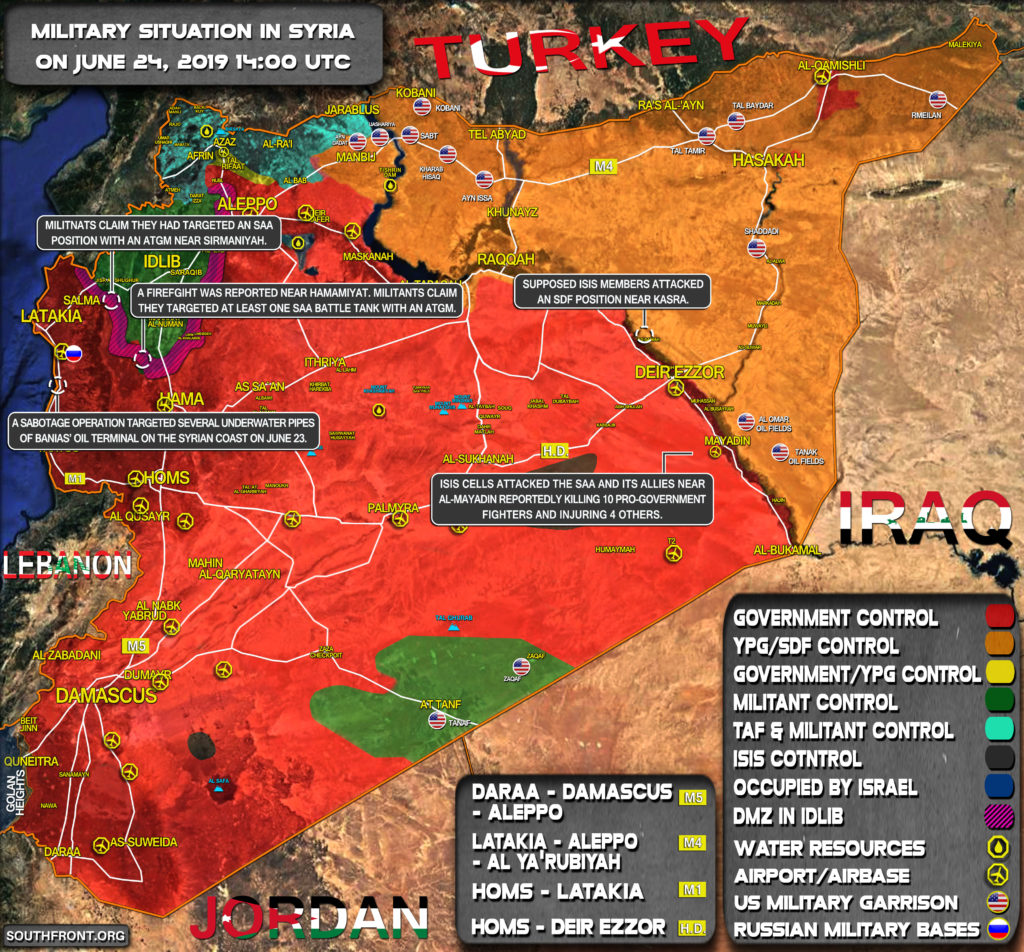 Military Situation In Syria On June 24, 2019 (Map Update)