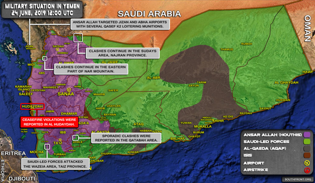 Military Situation In Yemen On June 24, 2019 (Map Update)
