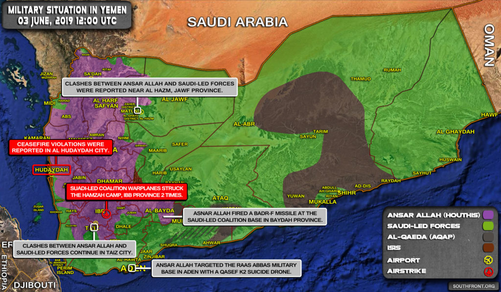 Military Situation In Yemen On June 3, 2019 (Map Update)