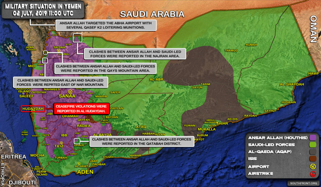 Military Situation In Yemen On July 2, 2019 (Map Update)