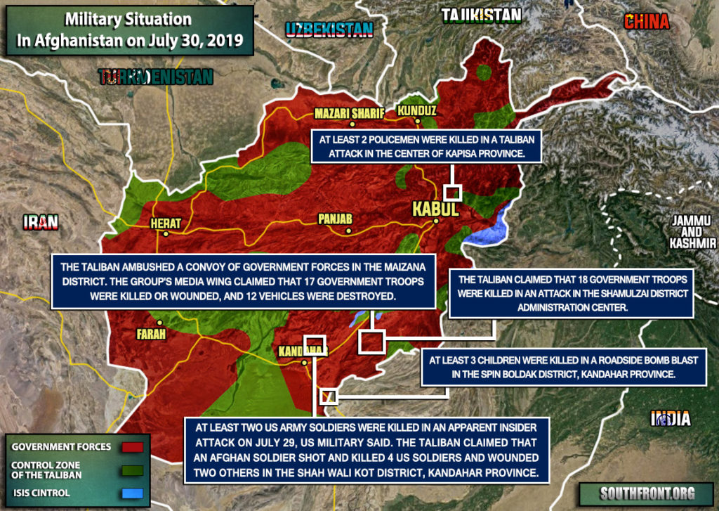 Military Situation In Afghanistan On July 30, 2019 (Map Update)