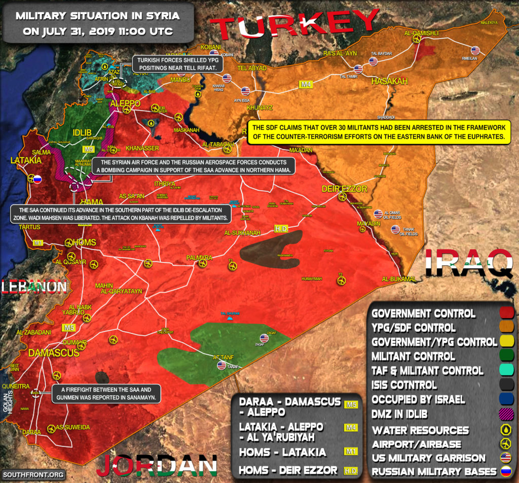 Military Situation In Syria On July 31, 2019 (Map Update)