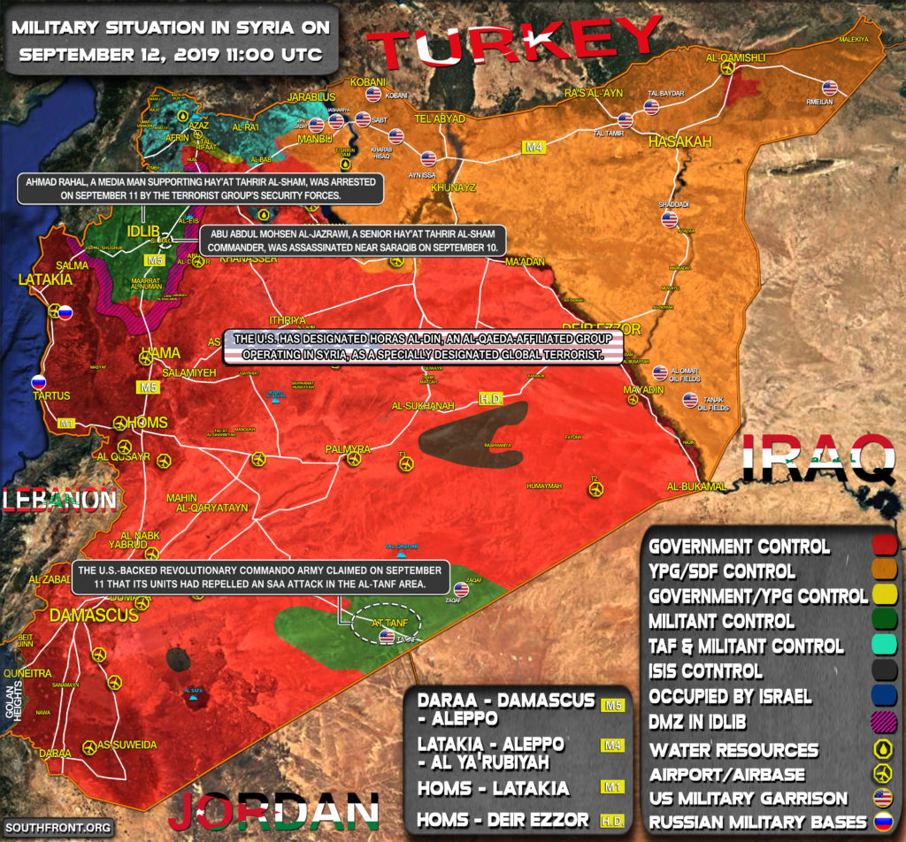 Military Situation In Syria On September 12, 2019 (Map Update)